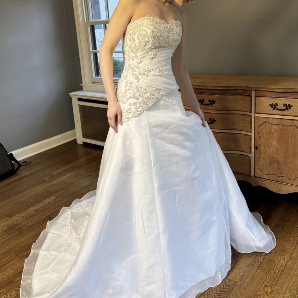 NWT Maggie Sottero Champange Wedding Dress Fitted Strapless Beaded Gown